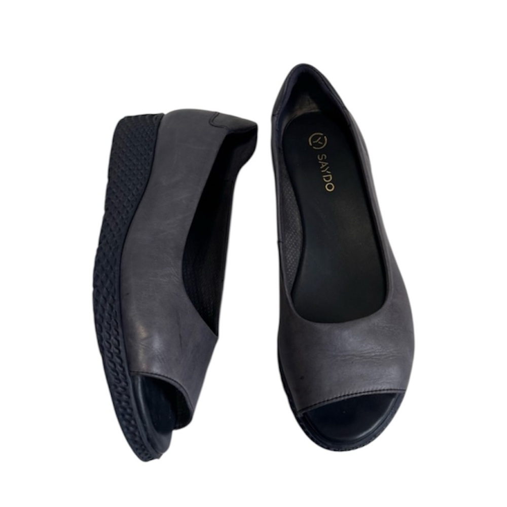 SAYDO Slip-On Comfort Shoes Leather Open Toe. EU 39
